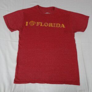 I LOVE FLORIDA ORANGE LOGO - DARK RED MEDIUM T-SHIRT L465